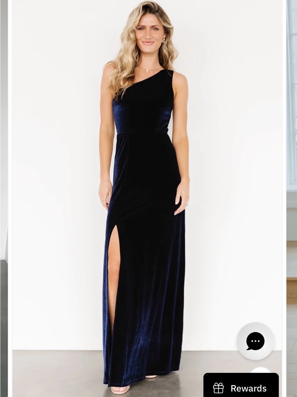 Baltic Born - Tatiana velvet one shoulder maxi dress